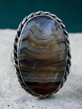 Crazy Lace Agate Solid 925 Sterling Silver Ring 10