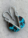 Tibetan Turquoise Solid 925 Sterling Silver Earrings