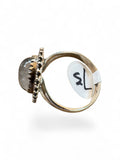 Black Rutilated Quartz Solid Sterling Silver Ring 7.5