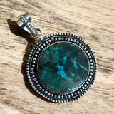 Tibetan Turquoise Solid 925 Sterling Silver Pendant