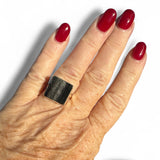 Raw Black Tourmaline Solid 925 Sterling Silver Ring 6.5