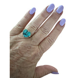 HEART Lucky Charm Turquoise Solid 925 Sterling Silver Ring 8
