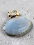 Owyhee Opal & Moonstone Solid 925 Sterling Silver Pendant