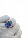 Titanium Druzy Solid 925 Sterling Silver Ring 7