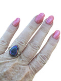 Titanium Druzy Solid 925 Sterling Silver Ring 7