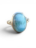 Caribbean Larimar Solid 925 Sterling Silver Ring 9