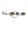 Citrine, Amethyst & Smoky Quartz Solid 925 Sterling Silver Pendant