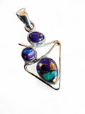 Kingman Purple Turquoise Solid 925 Sterling Silver Pendant