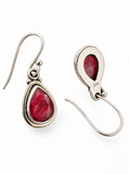 Ruby Solid 925 Sterling Silver Earrings
