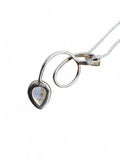 Rainbow Moonstone Solid 925 Sterling Silver Pendant with chain