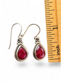 Ruby Solid 925 Sterling Silver Earrings