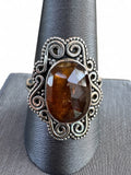 Orange Kyanite Solid 925 Sterling Silver Ring 11