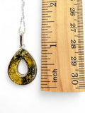 Green Baltic Amber Solid 925 Sterling Silver Necklace