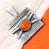 Carnelian Solid 925 Sterling Silver Pendant