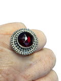 Garnet Solid 925 Sterling Silver Ring 8