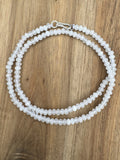 4 mm White Jade beaded Necklace 18 inches
