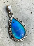 Aurora Opal Solid 925 Sterling Silver Pendant
