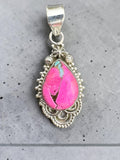 Kingman Cotton Candy Turquoise Solid 925 Sterling Silver Pendant