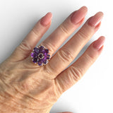 FLOWER African Amethyst Solid 925 Sterling Silver Ring 7