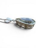 Green Amethyst Prasiolite Solid 925 Sterling Silver Pendant with 17” Chain