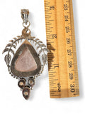 Rose Quartz Silver Overlay Pendant