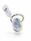 Faceted Rainbow Moonstone Solid 925 Sterling Silver Ring 7
