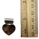 HEART Birds Eye Jasper & Amethyst Solid 925 Sterling Silver Pendant