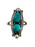 Kingman Turquoise Solid 925 Sterling Silver Ring 9