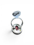 Kingman Pink Dahlia Turquoise Solid 925 Sterling Silver Ring – Size 8