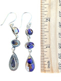 Kingman Violet Dahlia Solid 925 Sterling Silver Earrings