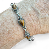 Tiger Eye Solid 925 Sterling Silver Bracelet