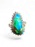 Kingman Peacock Dahlia Solid 925 Sterling Silver Ring 7