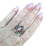Kingman Red Rose Dahlia Solid 925 Sterling Silver Ring 9