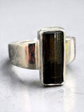 Black Tourmaline Solid 925 Sterling Silver Ring 6