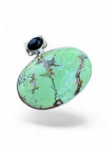 Variscite & Lapis Solid 925 Sterling Silver Pendant