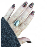 White Buffalo Solid 925 Sterling Silver Ring 10.5