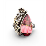 Kingman Red Rose Dahlia Solid 925 Sterling Silver Ring 10