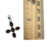CROSS Garnet Solid 925 Sterling Silver Pendant