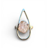 Rough Morganite Solid 925 Sterling Silver Ring 7
