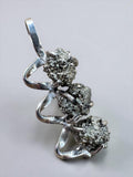 Triple Pyrite Solid 925 Sterling Silver Pendant