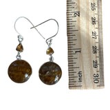 Cacoxenite Super Seven & Citrine Solid 925 Sterling Silver Earrings