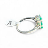 FLOWER Green Onyx Solid 925 Sterling Silver Ring – Size 8