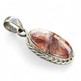 Crazy Lace Agate round Solid 925 Sterling Silver Pendant