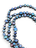 Freshwater Pearl Necklace Bracelet Earrings Set - Peacock