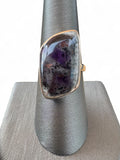 RARE Trapiche Amethyst Solid 925 Sterling Silver Ring 8