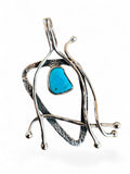 Sleeping Beauty Turquoise Solid 925 Sterling Silver Pendant