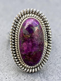 Kingman Purple Mojave Turquoise Solid 925 Sterling Silver Ring 10