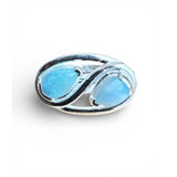 Caribbean Larimar Solid 925 Sterling Silver Ring 10