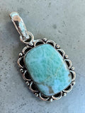 Larimar Silver Overlay Pendant