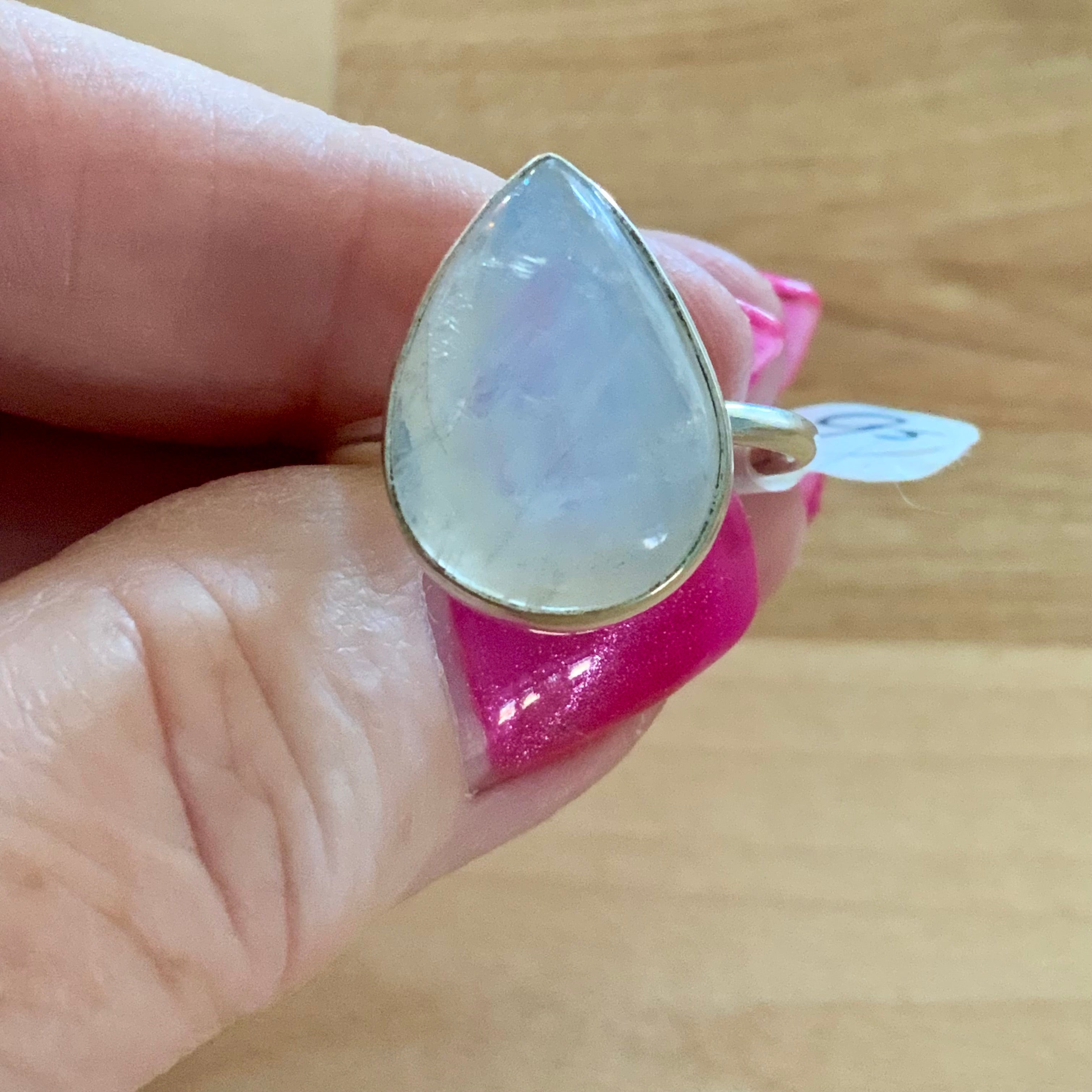 Rainbow Moonstone Solid 925 Sterling Silver Ring 9.5